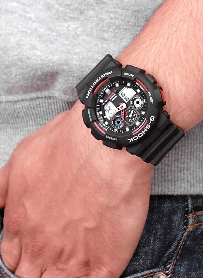 Casio 1/1000 SEC Stopwatch G Shock Outdoor Sports Watch for Men Analog Digital Black Men's Watch GA100-1A4 - Image 3